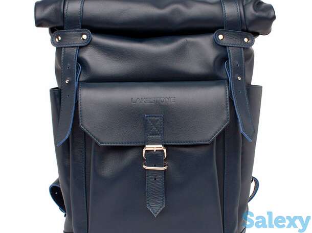 Кожаный рюкзак для ноутбука eliot dark blue, фотография 1