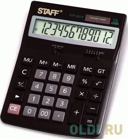 Калькулятор настольный staff stf-2512 (170х125 мм), 12 разрядов, двойное питание, 250136, фотография 1