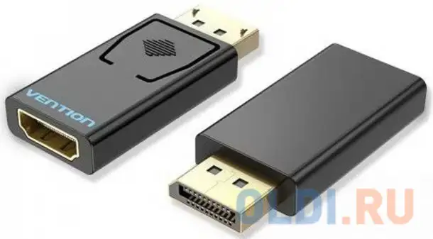 Переходник hdmi displayport vention hbkb0 черный, фотография 1
