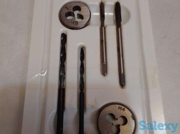 Метчик, плашка и сверло для резьбы М3 (Набор резьбонарезной НР-М3), фотография 2