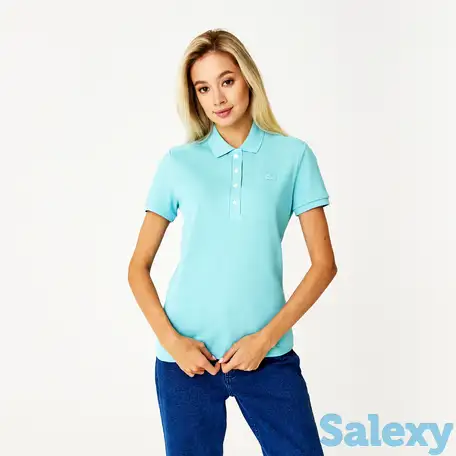 Женское поло lacoste slim fit из эластичного хлопка, фотография 1