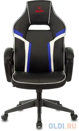 Кресло игровое zombie z3 черный/синий эко.кожа крестов. пластик, фотография 1