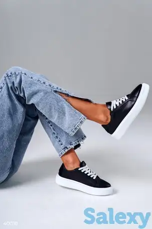 Черные кожаные кеды, фотография 1