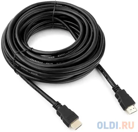 Кабель hdmi гарнизон 10м, v1.4, m/m, черный, пакет (gcc-hdmi-10м), фотография 1