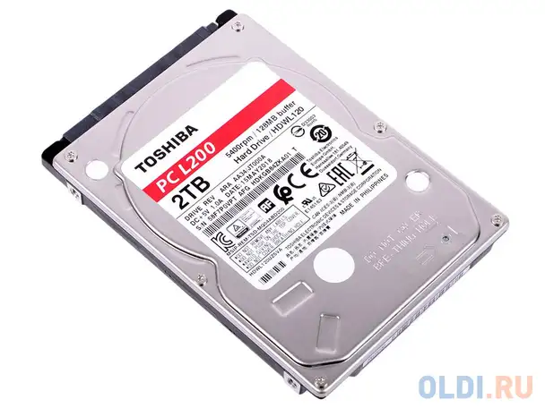 Жесткий диск 2tb toshiba l200 hdwl120uzsva sata-iii (2.5