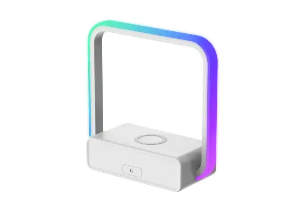 LED-светильник с RGB-подсветкой и беспроводной зарядкой, фотография 3
