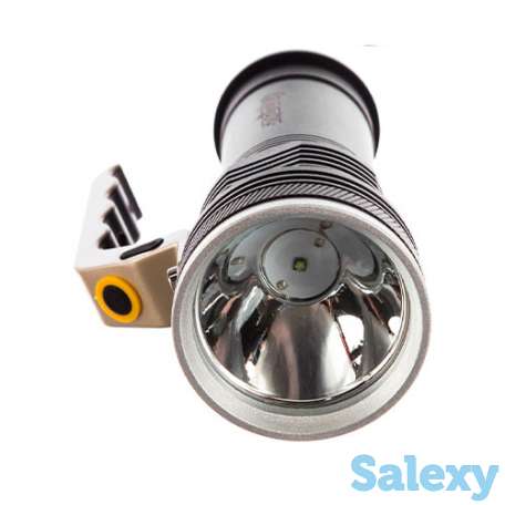 Аккумуляторный светодиодный фонарь smartbuy cree t6 10вт, металлический с ручкой, аккумулятором 2x18650, ip54, фотография 2