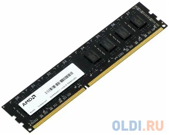 Оперативная память для компьютера amd r534g1601u1sl-uo dimm 4gb ddr3 1600 mhz, фотография 1