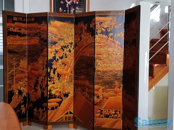 Продам ширму с панно деревянную ручной работы (Китай), фотография 1