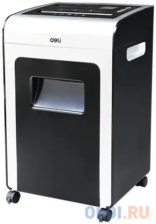 Шредер deli e9917-eu черный/белый с автоподачей (секр.p-4)/фрагменты/16лист./31лтр./скрепки/скобы/пл, фотография 1