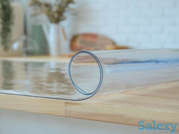 Скатерть Клеенка прозрачная, гибкое стекло, силиконовая 1.5 мм 120 см, фотография 3