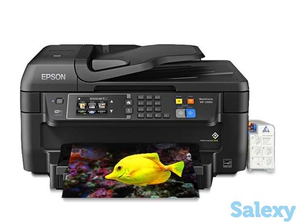 Мфу epson workforce wf-2660 refurbished by epson с снпч и чернилами, фотография 1