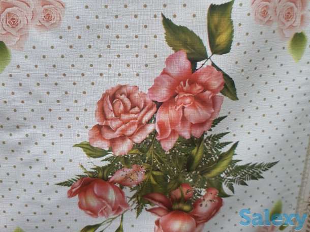 Скатерть клеенка декоративная столовая с цветами и вазами, фотография 7