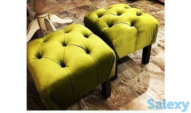 Пуф-табурет в каретной стяжке, фотография 1