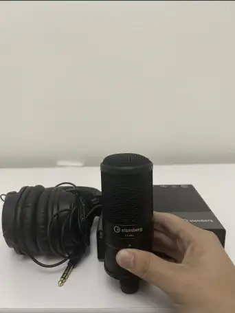 Микрофон внешняя звуковая карта студийные наушники, фотография 3