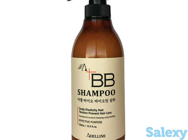 Шампунь для волос adelline adel bio biotin shampoo (500 мл), фотография 1