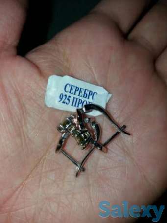 Серьги серебро, фотография 1
