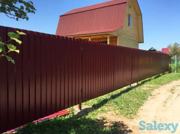 Монтаж забора из проф. листа., фотография 4