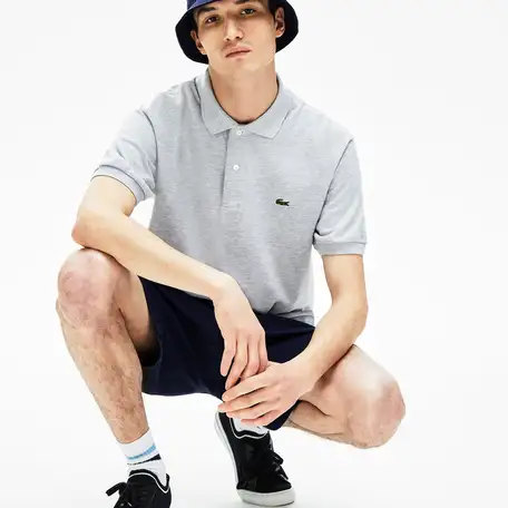 Мужское поло l.12.12 из меланжевой ткани, фотография 1