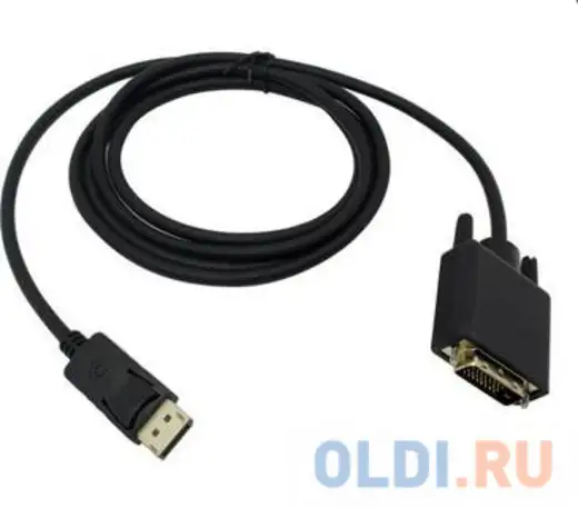 Переходник displayport dvi 1.8м exegate ex-cc-dpm-dvim-1.8 круглый черный ex284908rus, фотография 1