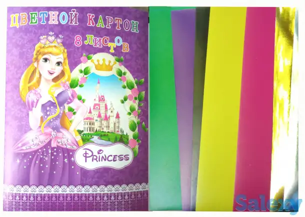 Набор цветного картона глянцев. 8л. А4, фотография 1