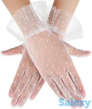 Перчатки короткие и удлиненные в мелкий горошек в Алматы. В наличии. Доставка., фотография 4