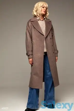 Шерстяное удлиненное пальто цвета мокко, фотография 2