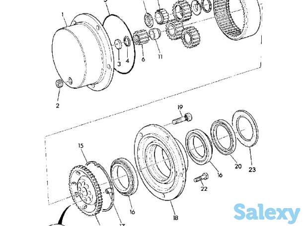 Бортовая в сборе (бортовой редуктор) на экскаватор-погрузчик Hidromek 102B, 102S., фотография 1