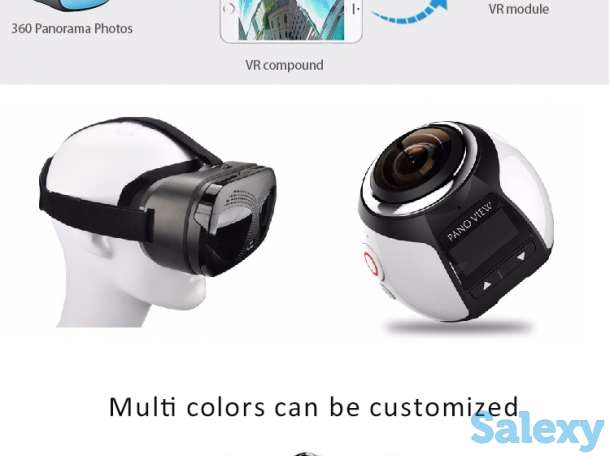 Экшн камера 360 градусов WiFi панорамная камера FullHD 1080p, фотография 7