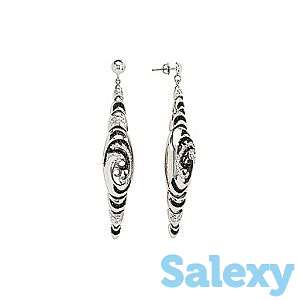 Серьги из серебра с фианитами, фотография 1