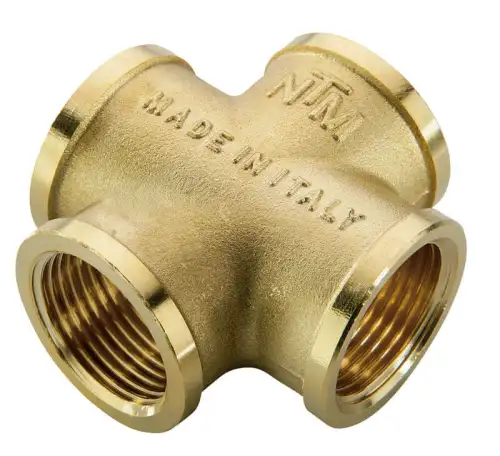 Латунный крест Диаметр 1: 16; 20; 25... мм, Диаметр 2: 15; 20; 16мм, , Вид: двухплоскостная, фотография 1