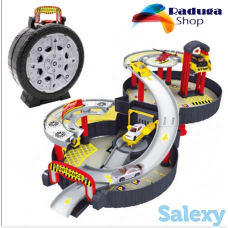 Игровая парковка - гараж, два уровня чемоданчик колесо, фотография 1