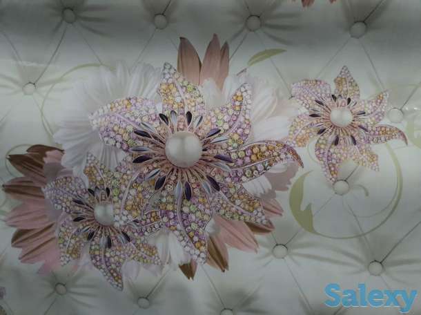 Клеенка скатерть с цветами декоративными на флизилиновой основе, фотография 4