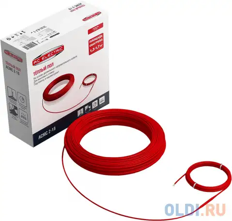 Кабель нагревательный ac electric acmc 2-18-400 2.7 м2, фотография 1