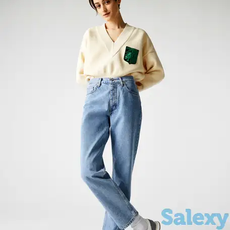 Женские джинсы lacoste casual fit с завышенной талией из японского денима, фотография 1