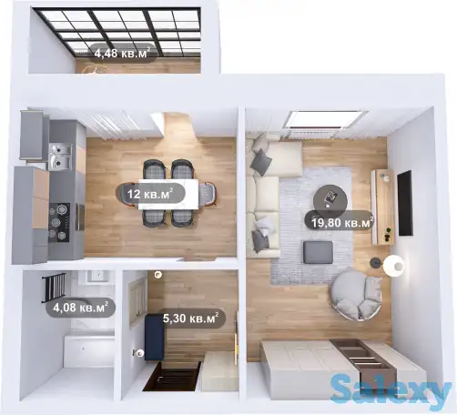 в Жк Кеменгер продается 1 комнатная квартира, момышулы 47\3, фотография 1