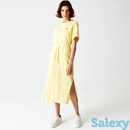 Женское хлопковое платье-майка lacoste с поясом, фотография 1