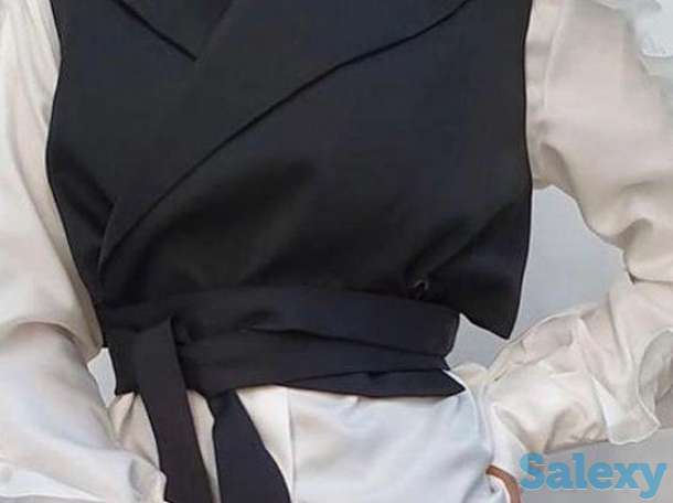 Офисная женская рубашка с жилеткой, фотография 3