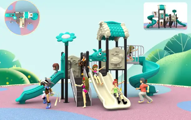 Метало-пластиковые детские городки, качели,карусели., фотография 5