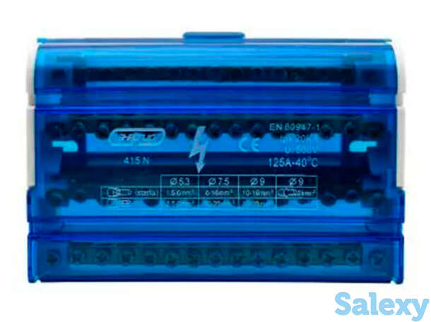 Шина нулевая в корпусе TTD 4 х 15N Энергия (синяя), 50 шт, фотография 1