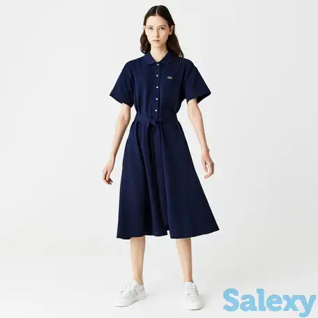 Платье lacoste с поясом и поло-воротником, фотография 1