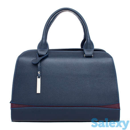 Женская кожаная сумка emra dark blue, фотография 2