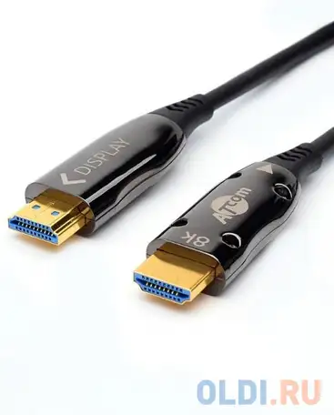 Кабель hdmi 10 м (high speed, metal gold,  optical) 8k, фотография 1