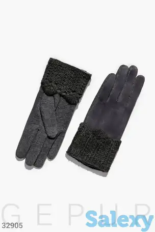 Черные перчатки с манжетой, фотография 1