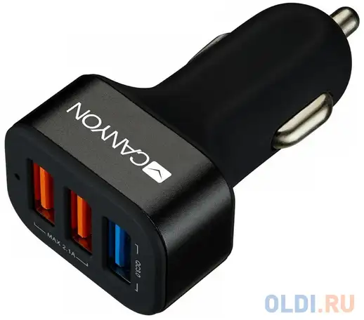 Автомобильное зарядное устройство canyon universal 3xusb car adapter(1 usb with quick, фотография 1