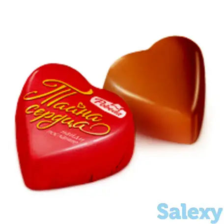 Конфеты шоколадные в форме сердечка с ореховым кремом, фотография 1