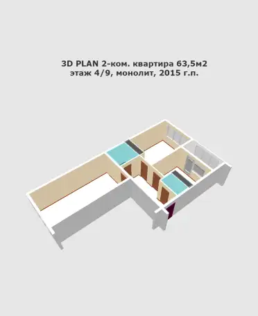 2-комнатная улучшенная мкр. Жас Канат, фотография 3