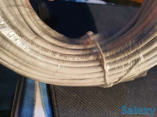 LAN Кабель UTP, CAT 5e 4Pairs 24 AWG шнур, провод усиленный 30 метров, фотография 2