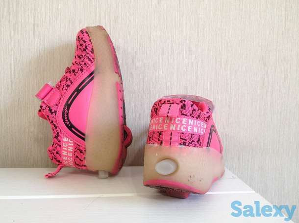 Кроссовки детские на роликах, светящиеся, недорого, фотография 7