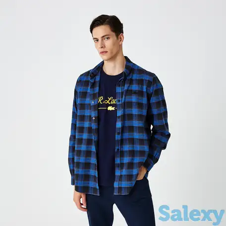 Мужская клетчатая рубашка lacoste regular fit, фотография 1